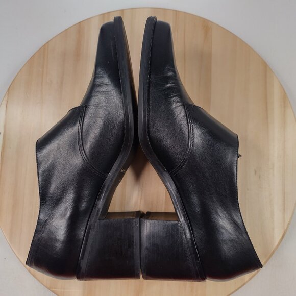 Bandolino Atlanta Monk Strap Chunky Heel Black Leather Loafers Women US 9.5M - Picture 10 of 12